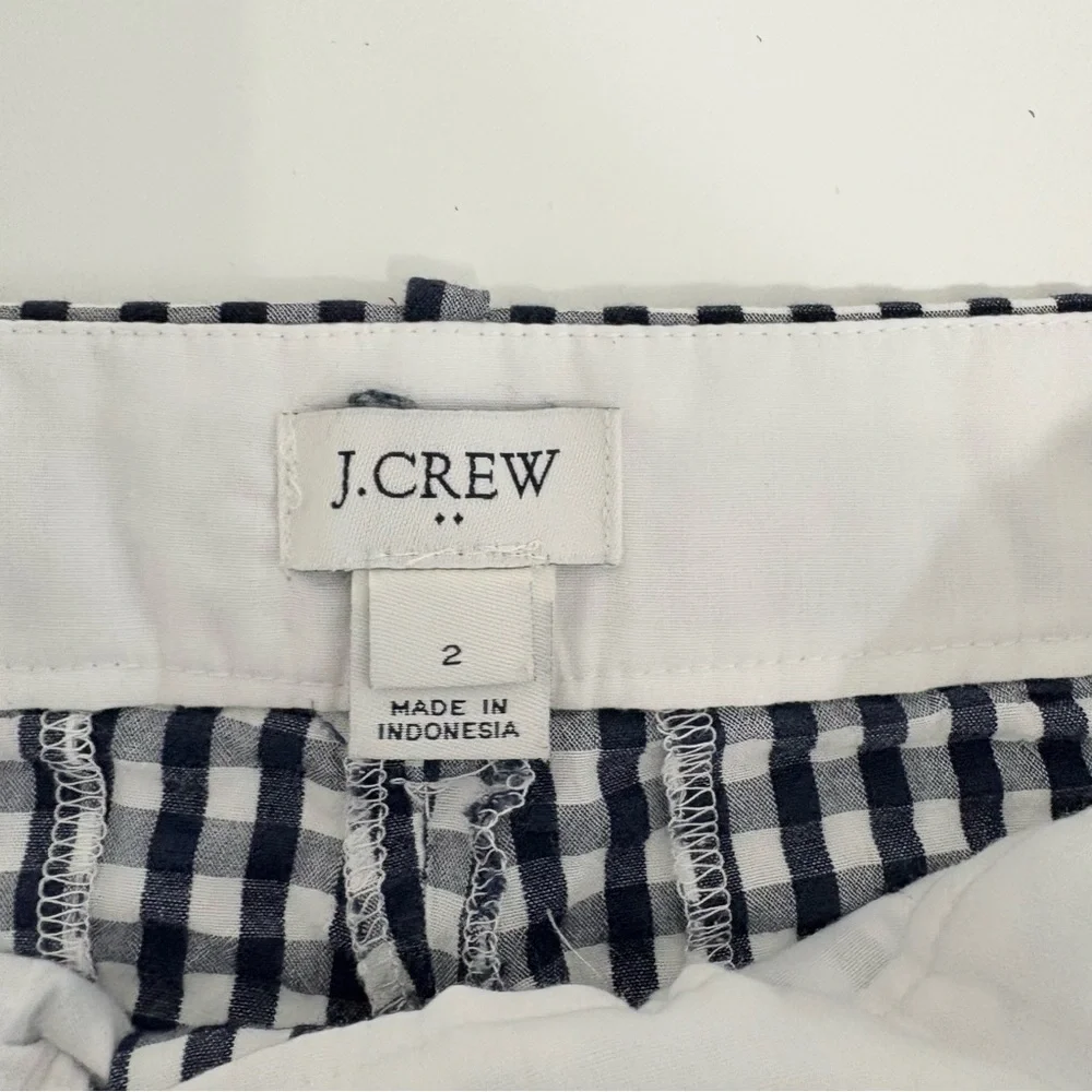 J.Crew Navy Check Seersucker Crop Ankle Pants